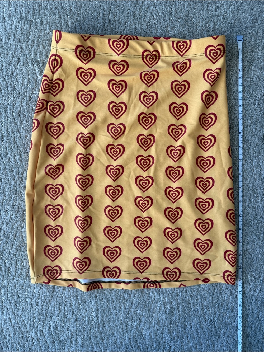 Yellow Heart-Print Pencil Skirt USC size XS